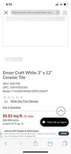 3" x 12" Ceramic Tile