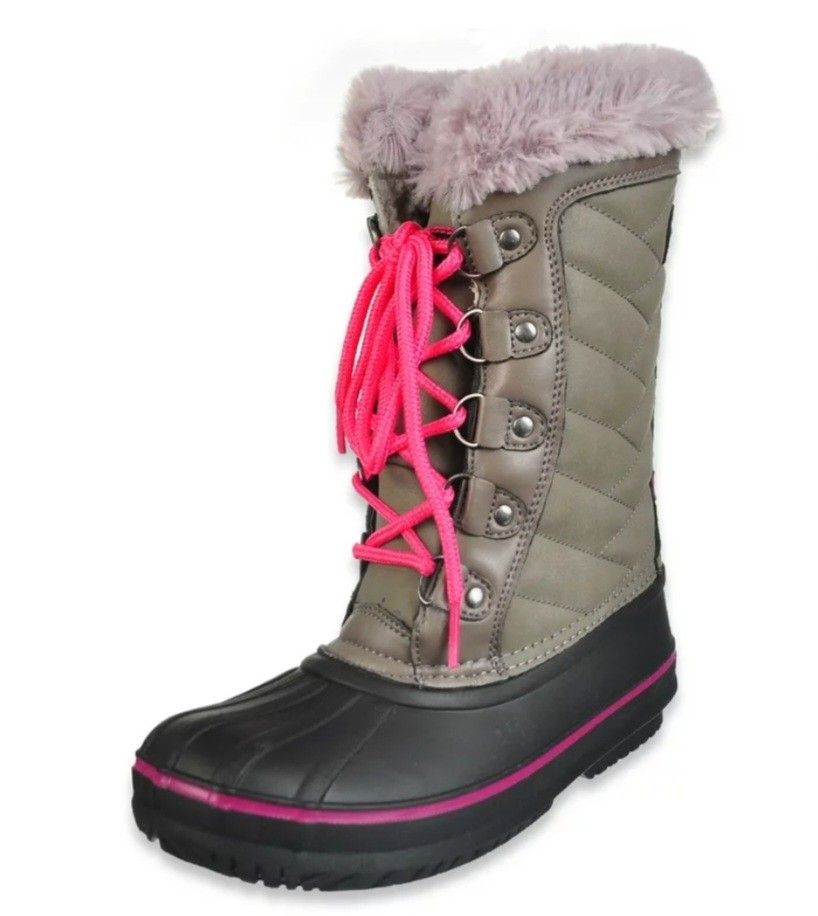 London Fog Girls' Quilted High Cuff Boots