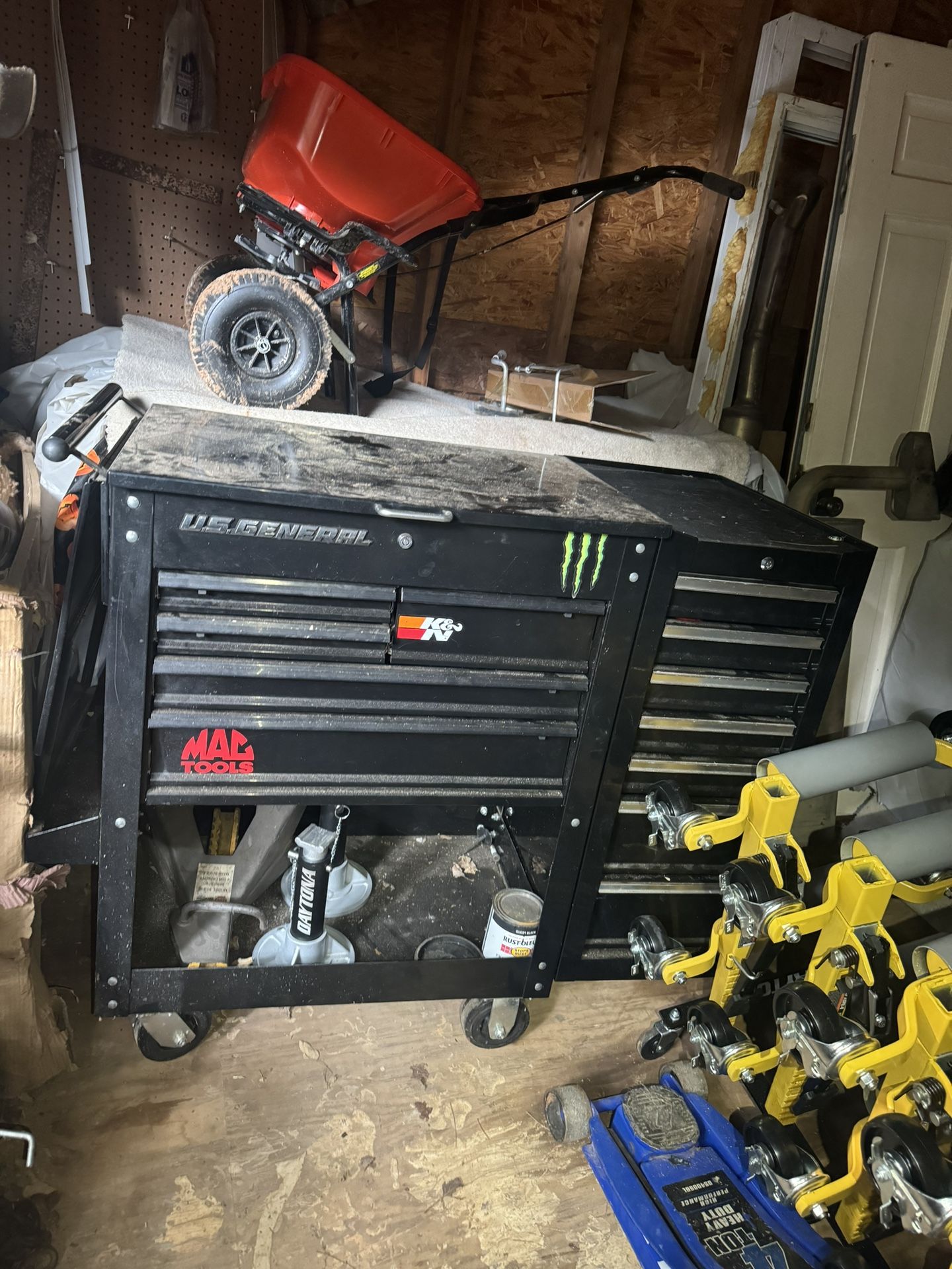 US General 5 Drawer Tool With Side Cabinet