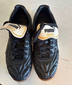 Puma King Indoor shoes 401683-01 Premium Leather Black Men's US 11