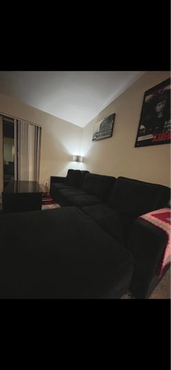 Black Corduroy Sectional