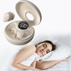 Sleep Headphones, Small Invisible Noise Cancelling Sleep Earbuds, Sleep Earbuds for Side Sleepers, Hidden Earplugs for Sleep, Digital Power Display, E