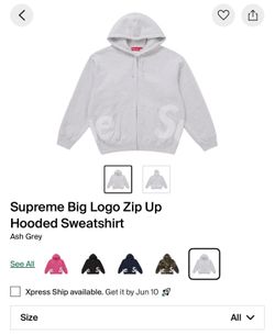 Supreme Hoodie Ash Grey Size Medium