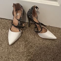 JG White and Snake Pumps