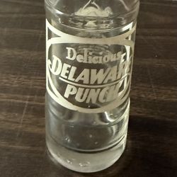 Vintage Antique Delicious Delaware PUNCH Clear Glass Bottle 7 1/2 Fl Oz Rare