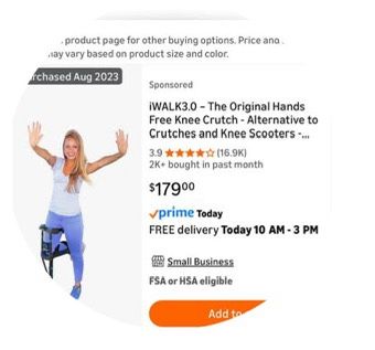 iWALK3.0 Hands-Free Knee Crutch – Used, Works Great