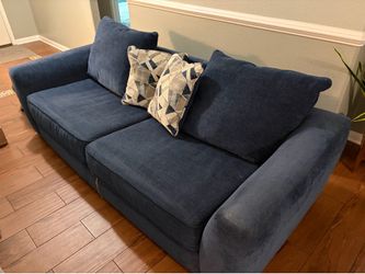 Blue Sofa with Queen pullout bed