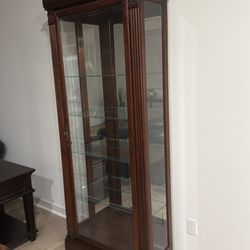 Beautiful Cherry Wood Curio Cabinet – $150 OBO