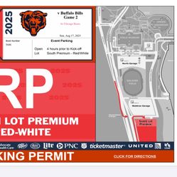 Bears vs Buffalo Bills Aug 17th @ 7:00 PM South Lot (Premium) Parking