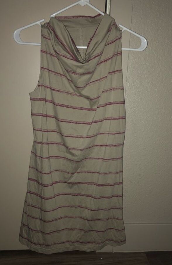 NEW “PATAGONIA” RED STRIPE SLEEVELESS CREE NECK TUNIC