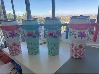 🌸 Pioneer Woman Floral Travel Cups – Set of 4 🌸 Only $12 for all 4!