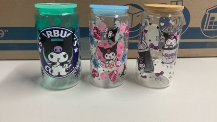 Kuromi 16oz glass cups