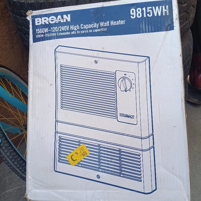 BROAN 1500W-120 240V HIGH WALL HEATER 9815WH DIMENSIÓN 12 1/2-10 1/2-3 3/8