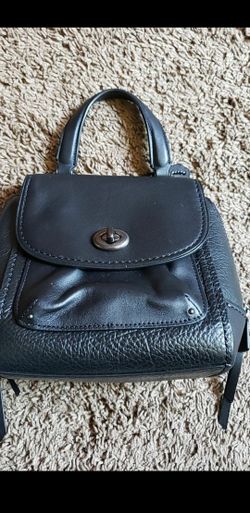 COACH BLACK LEATHER PURSE/BACKPACK/CROSSBODY  BRAND NEW NO TAGS 