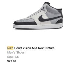 Nike Court Vision Sneakers Men 8.5