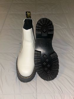 Dr. Martens White Leather Chelsea Platform Boots