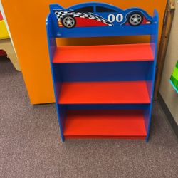 Kid Kraft Blue Race car Bookcase 