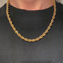 Gold Chain 14k Gold Layered Rope Chain 20in 6mm