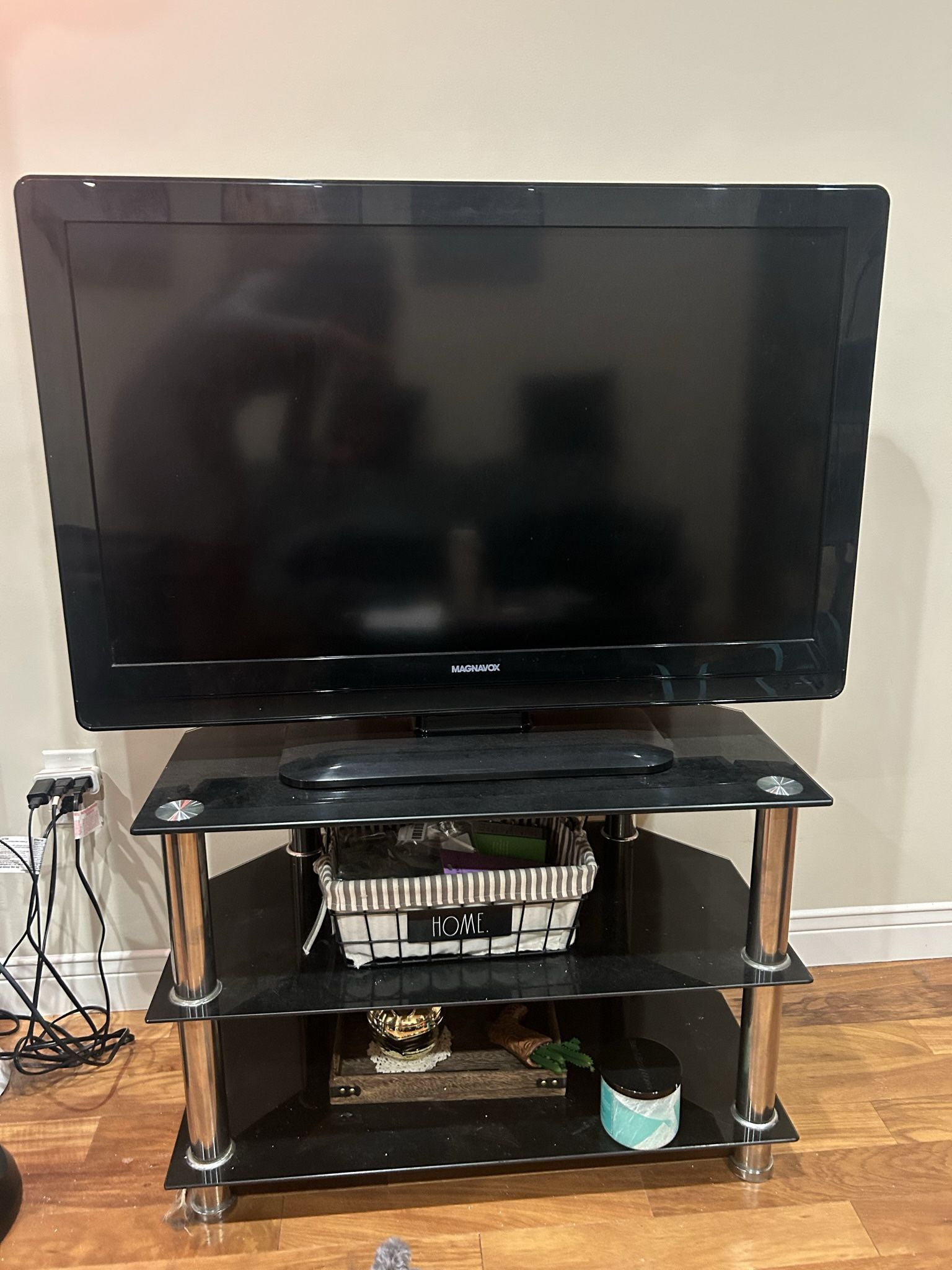 Glass TV stand