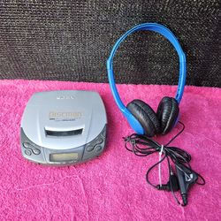 Sony D-191 Portable Compact Discman CD Disc Player With Headphones - Gray