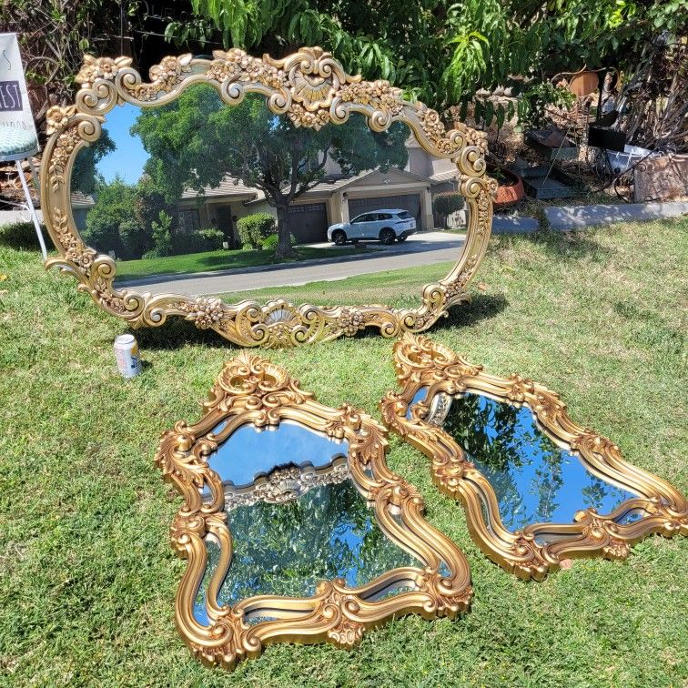 Mid Century Modern Mirror Mirrors MCM Home Decor Decoration Wall Art Furniture Gold