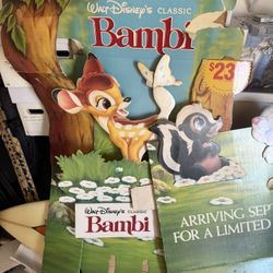 Original Bambi Movie Theater Standee  