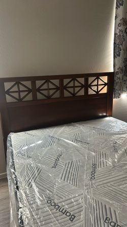 Dark Wood Bed Frame with Headboard 129 ave camelback