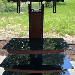 Black Tempered Glass T.V. Stand 