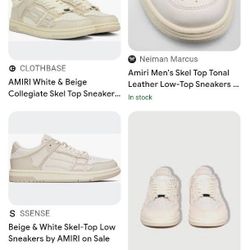 size 6 AMIRI WHITE & Beige USED BUt Still Great Condition Great price