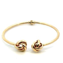 Woman’s Ladies 14k Yellow Gold Double Knot Cuff Bangle Bracelet GP3111183