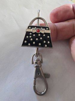 Finders, key purse black with polka dot keychain, hook