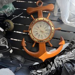 Wooden Anchor Clock