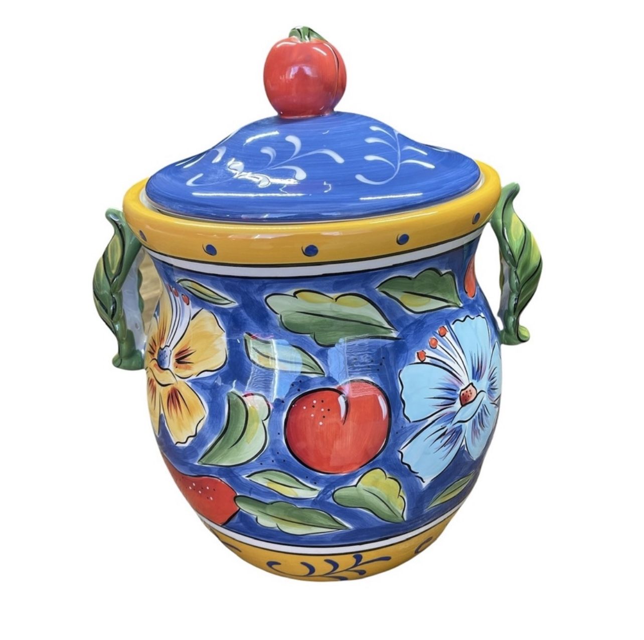 Handpainted Amalfi Cookie Jar Canister by Clay Art South San Francisco