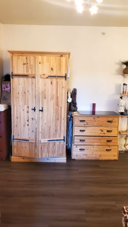 Storage or clothing cabinet with matching dresser