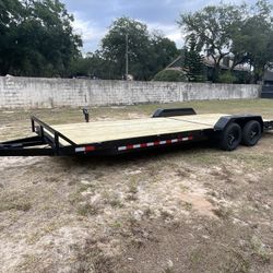 Brand New 7 X 24 Equipment Trailer/Car Hauler Tandem 3500 Pound Axles With Electric Brakes Brand New With Warranty