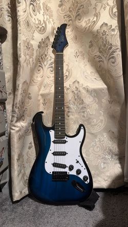 Full Size Blue 6 String Electric Guitar