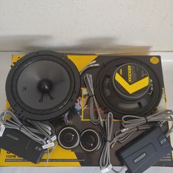 KICKER 1 PAIR 6.5" 300 WATTS COMPONENT SET WITH CROSSOVER CAR SPEAKER ( BRAND NEW PRICE IS LOWEST INSTALL NOT AVAILABLE )