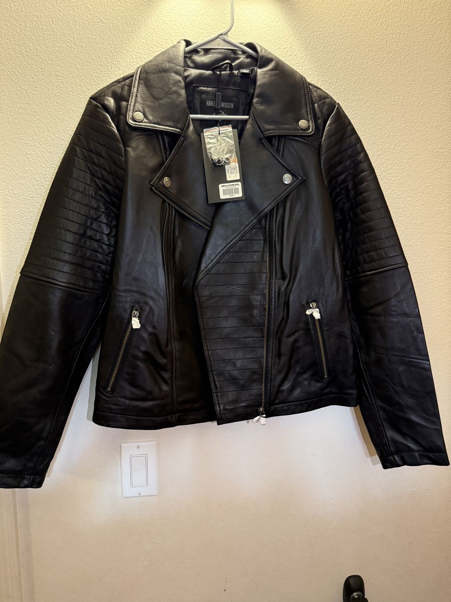 Harley-Davidson Women's Classic Biker Debossed Leather Jacket