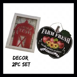 NWT Farmhouse 2Pc Wall Decor Set