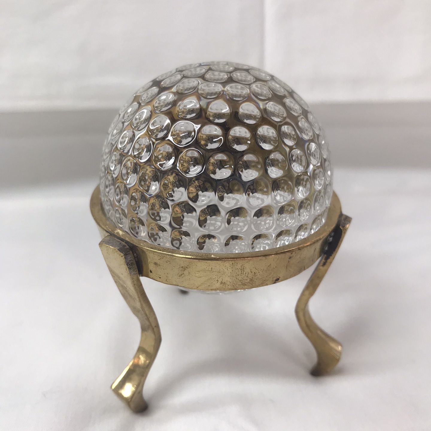 Waterford Golf Ball Crystal Paperweight On Stand