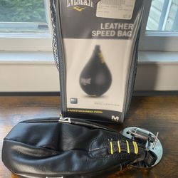 Everlast Speed Bag Bundle – Leather Bag + Hanger Included – Pickup Today!