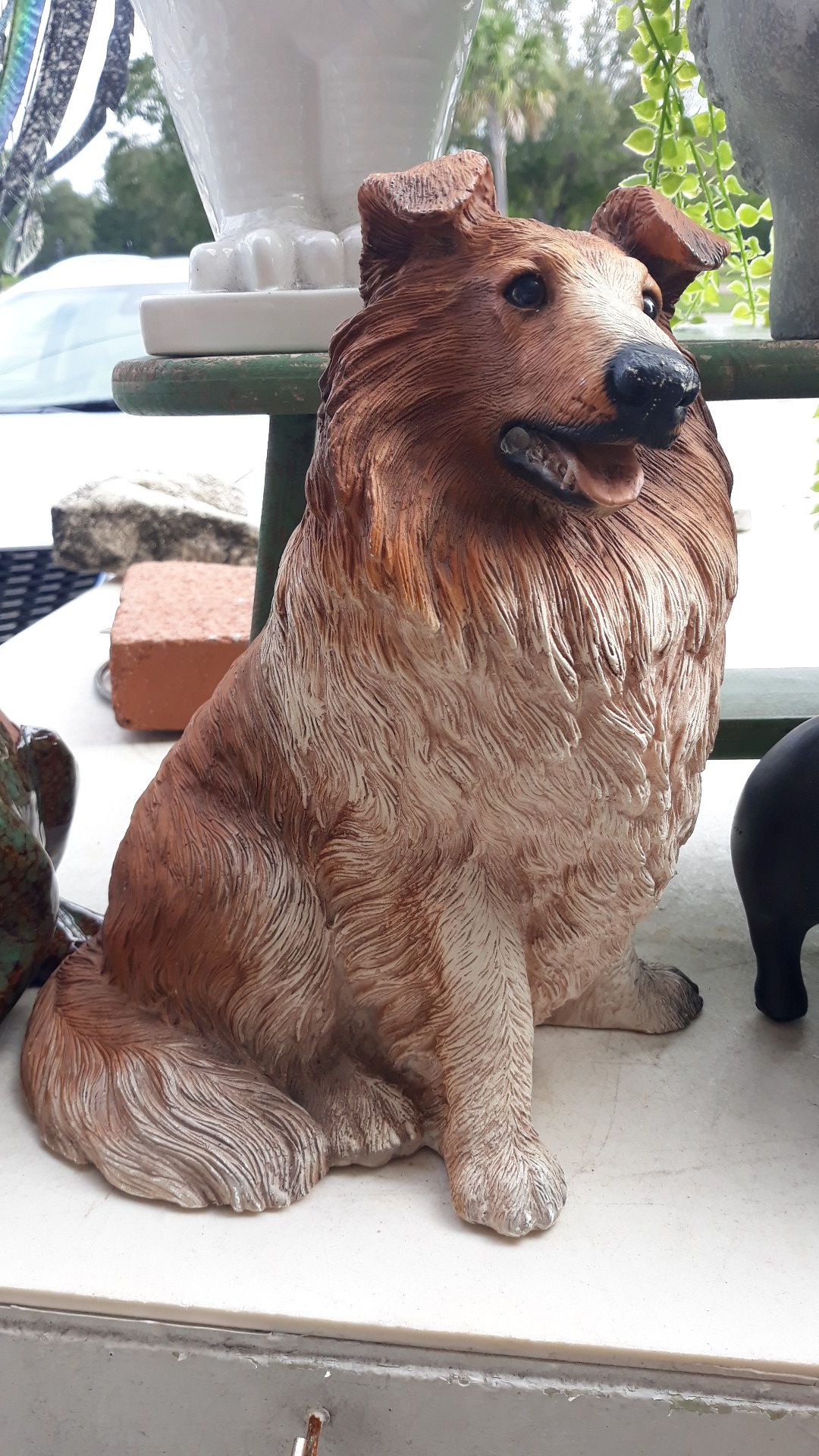 Cool collie dog statue