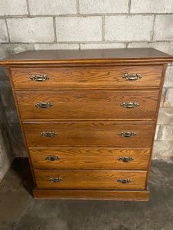 Vintage oak wood dresser