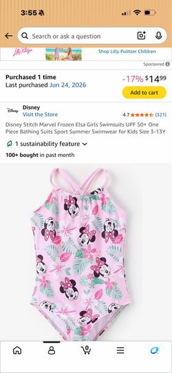 Minnie Mouse toddler swim suit