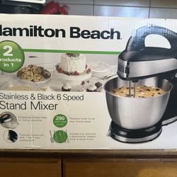 Stainless And Black Stand Mixer 