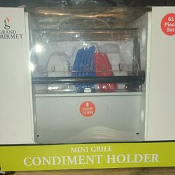 Grand Gourmet Mini Grill Condiment Holder 61 Piece Set