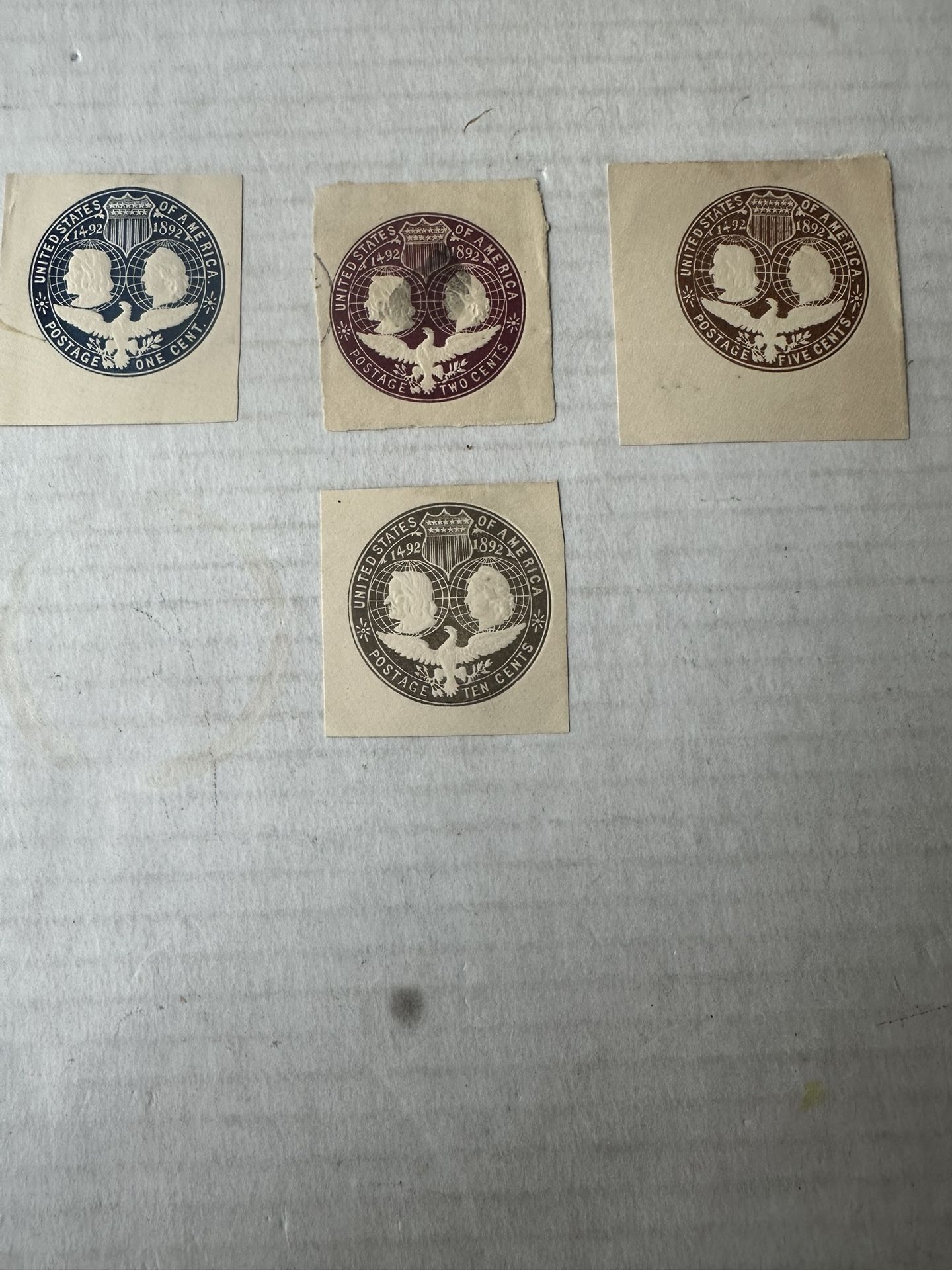1892 United States Columbus Anniversary Set Of 4 Used