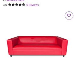 Red Couch Leather Great Condition Like New
