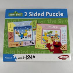 Hasbro Playskool Sesame Street 2 Sided Puzzle (Winter/Summer) New Unopened Box