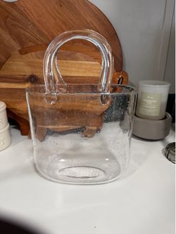 Glass purse vase